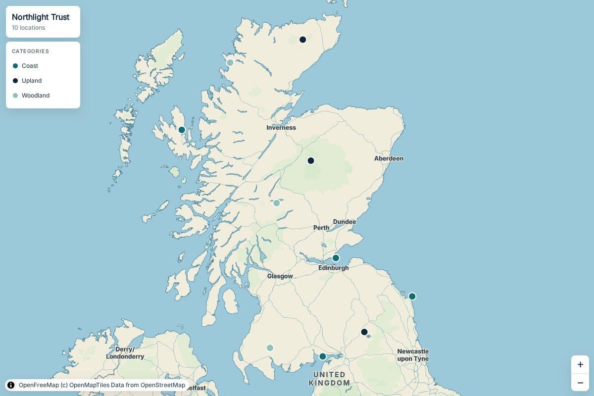 Northlight Trust map in the Natural style