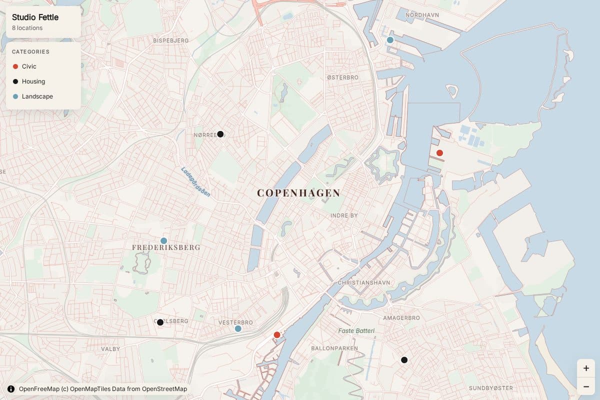 Studio Fettle map in the Quiet style